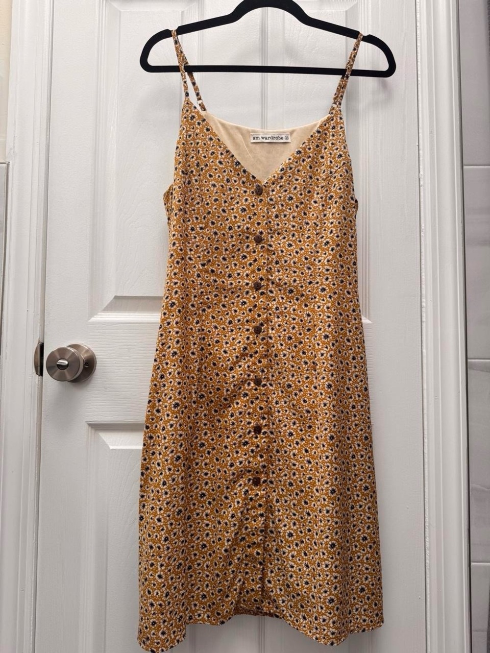 Sunflower-Print Button down summer dress